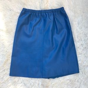 Blue leather skirt